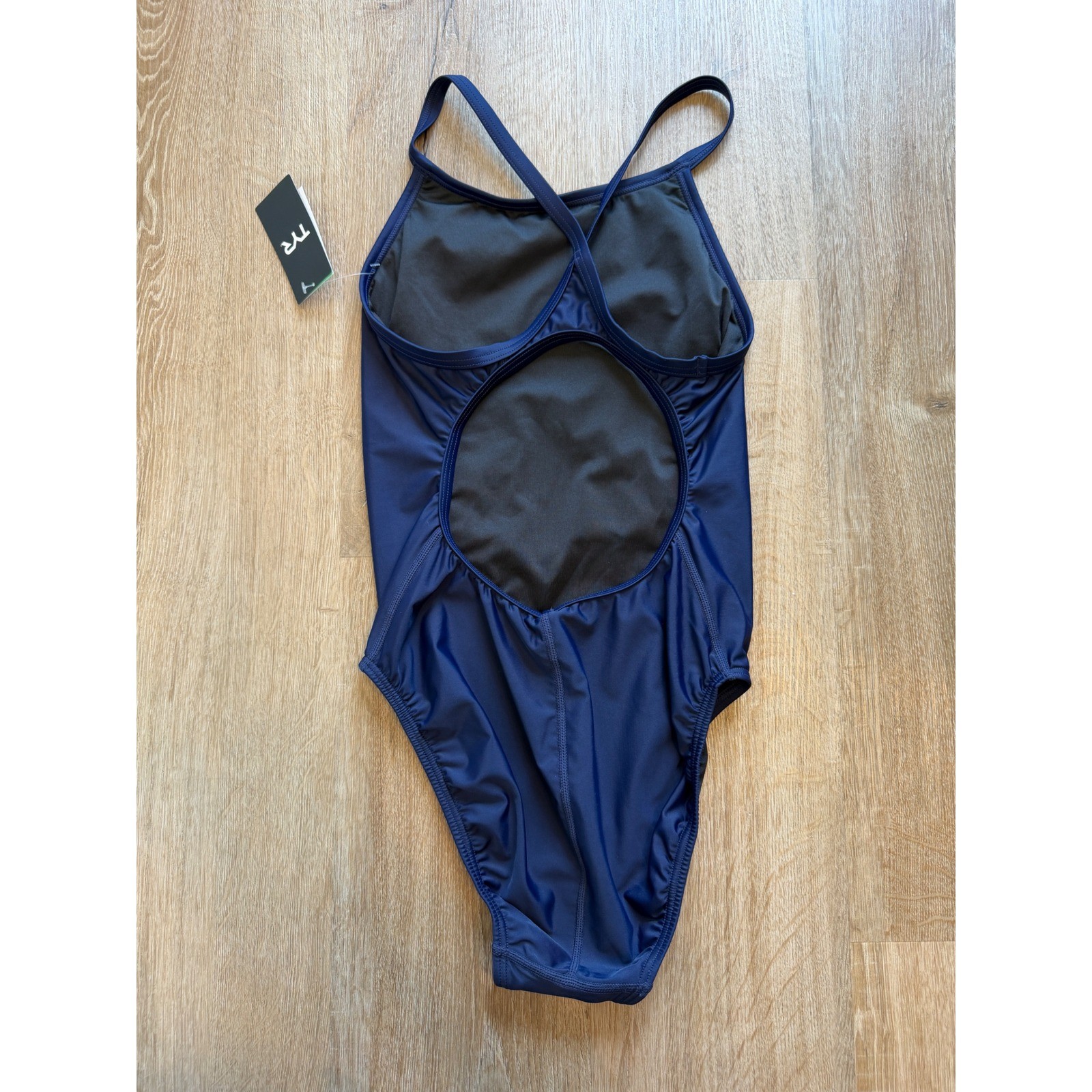 TYR Solid Diamondfit Women Swimsuit Navy Blue One Piece Size 36 L New DP7A