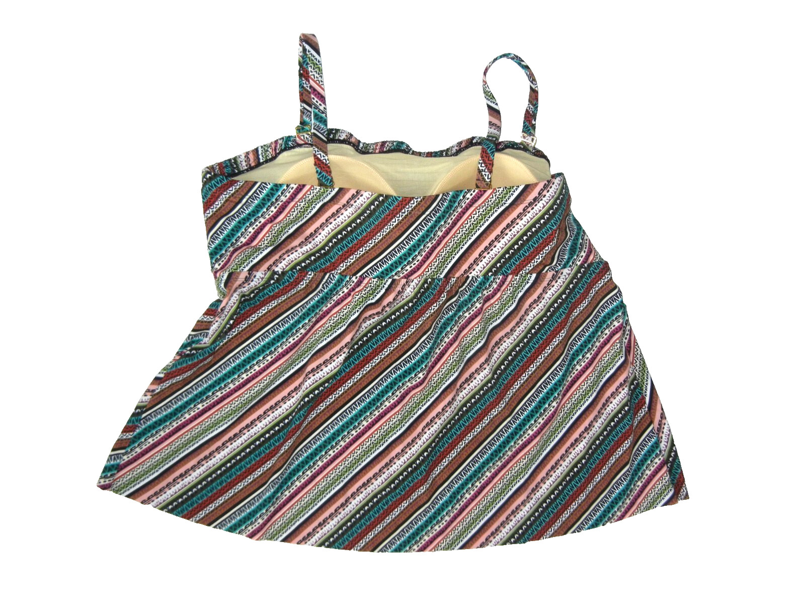 SWIMSUITS FOR ALL Pink/Blue Spandex TANKTINI TOP Summer Beach Pool Women 26 New!