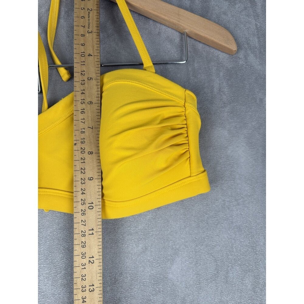 Athleta Yellow Bandeau Halter Bikini Top Size M