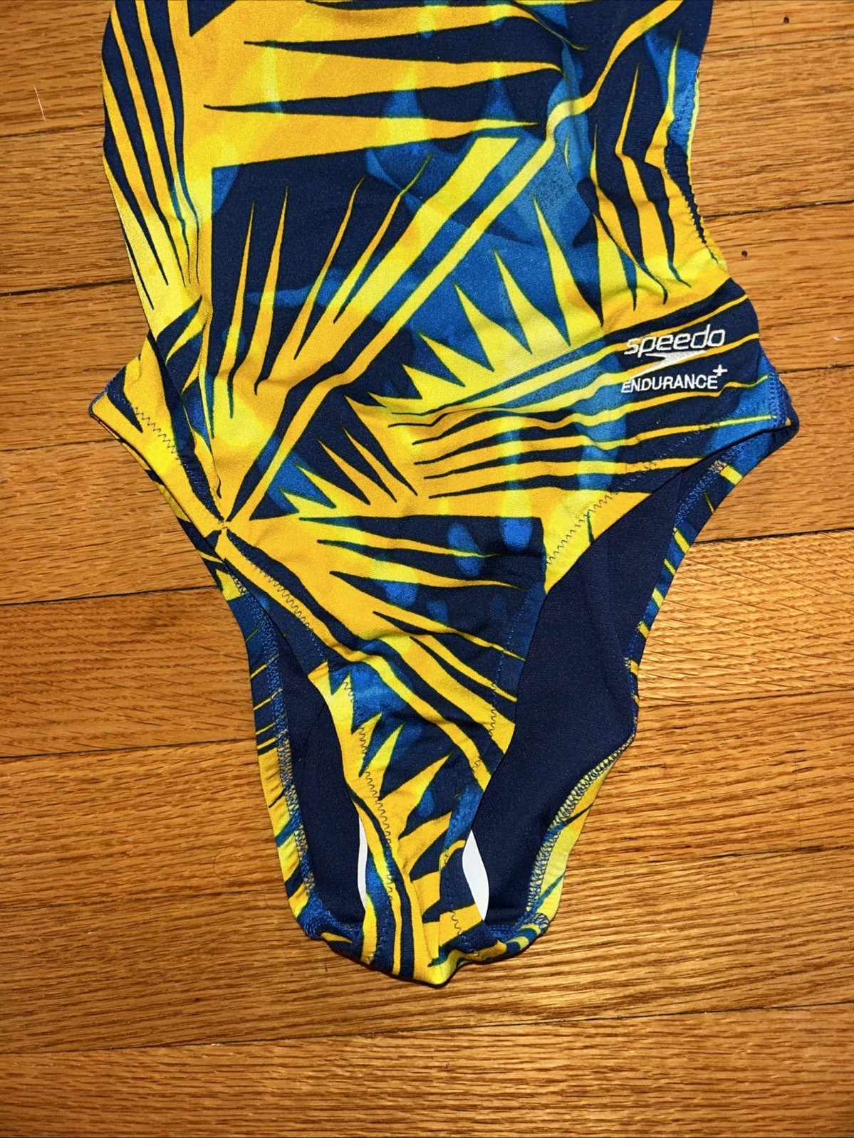 Speedo Endurance Flyback One Piece Swimsuit Womens Size 26 Blue Yellow NWT $89.5