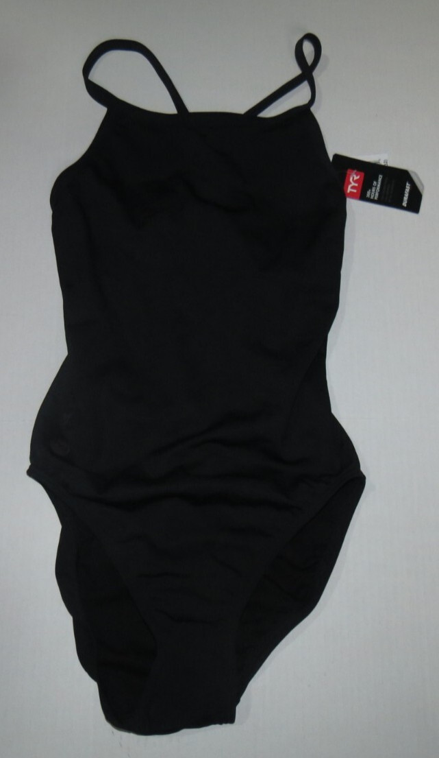 p7 TYR Women’s 32 Swimsuit Durafast Diamondfit Solid Black DDRF7A NWT $70