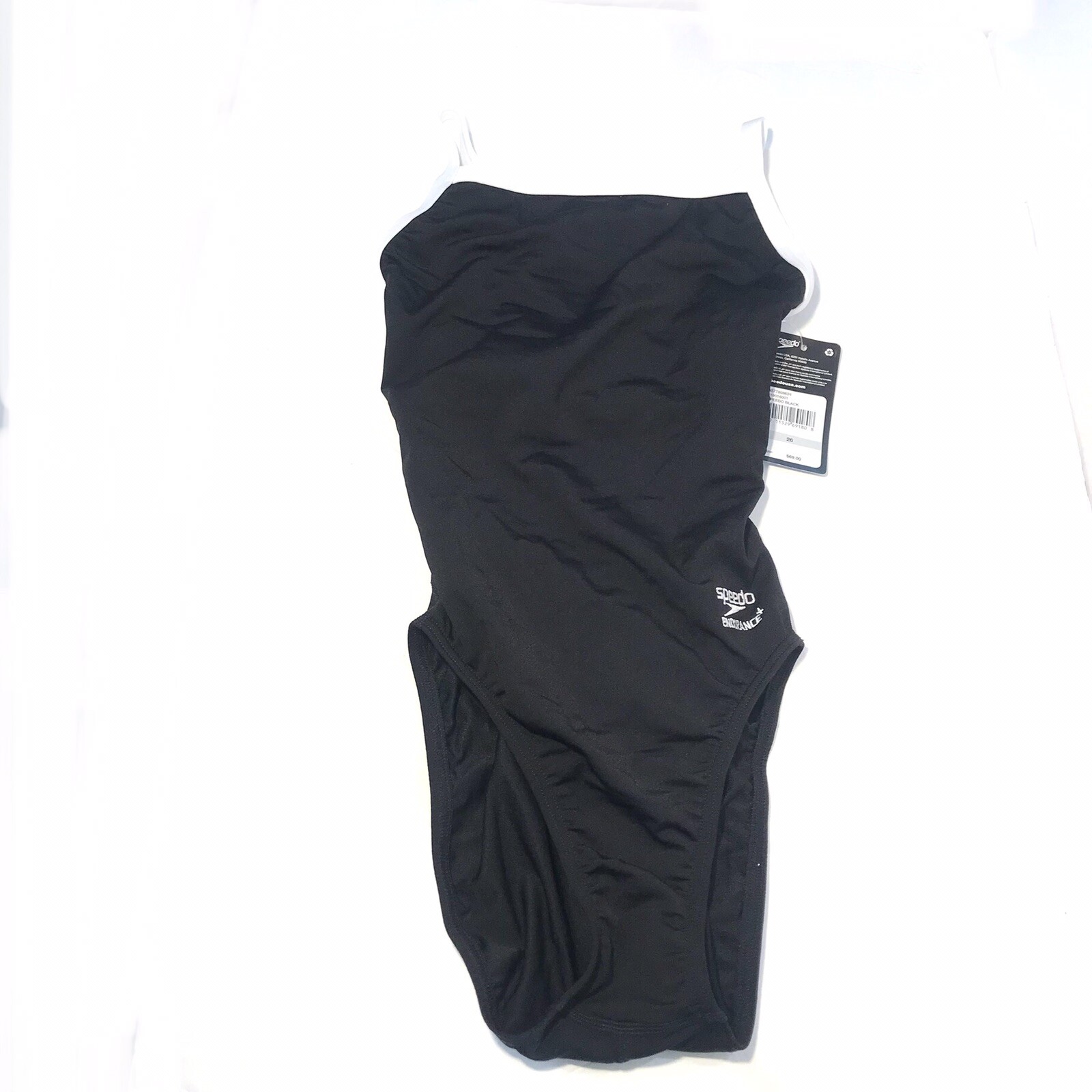 Speedo Competitive Endurance Swimming Suit Flybck Traing Suit A XS/26 Black NWT