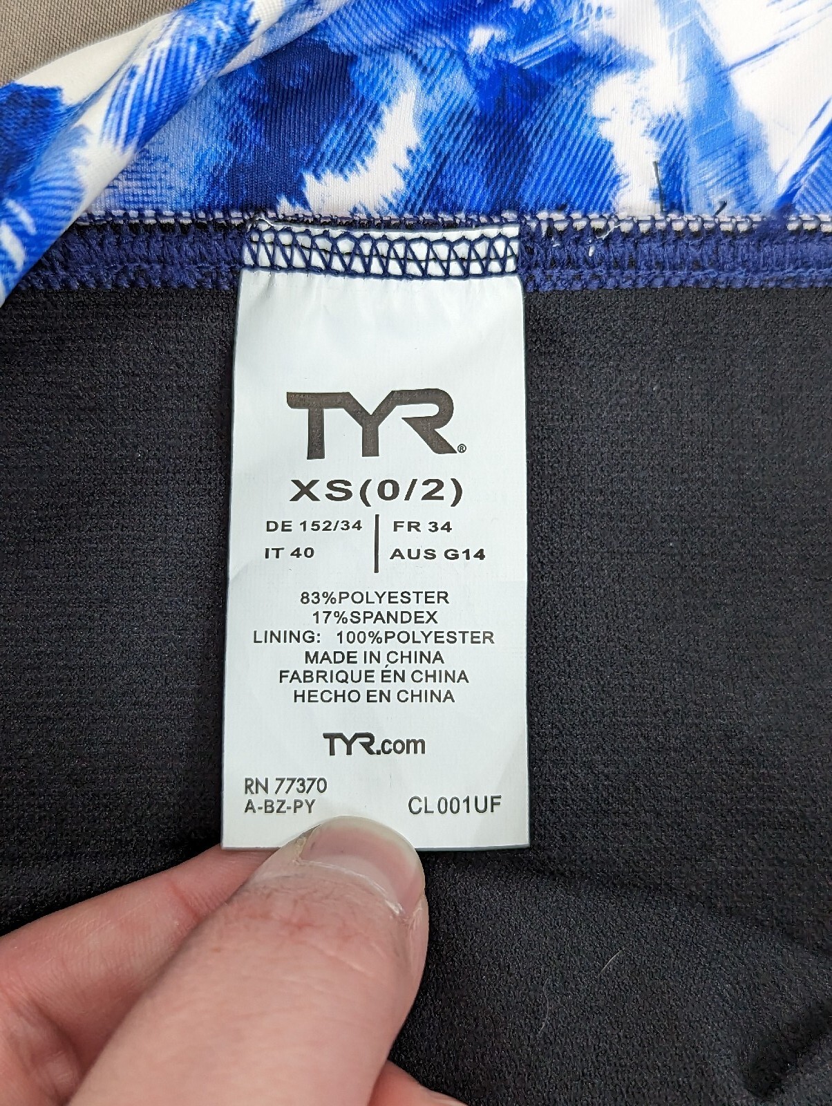 TYR NWT Women’s Leila High Waist Bikini Bottom Tie Dye Size XS UPF 50+