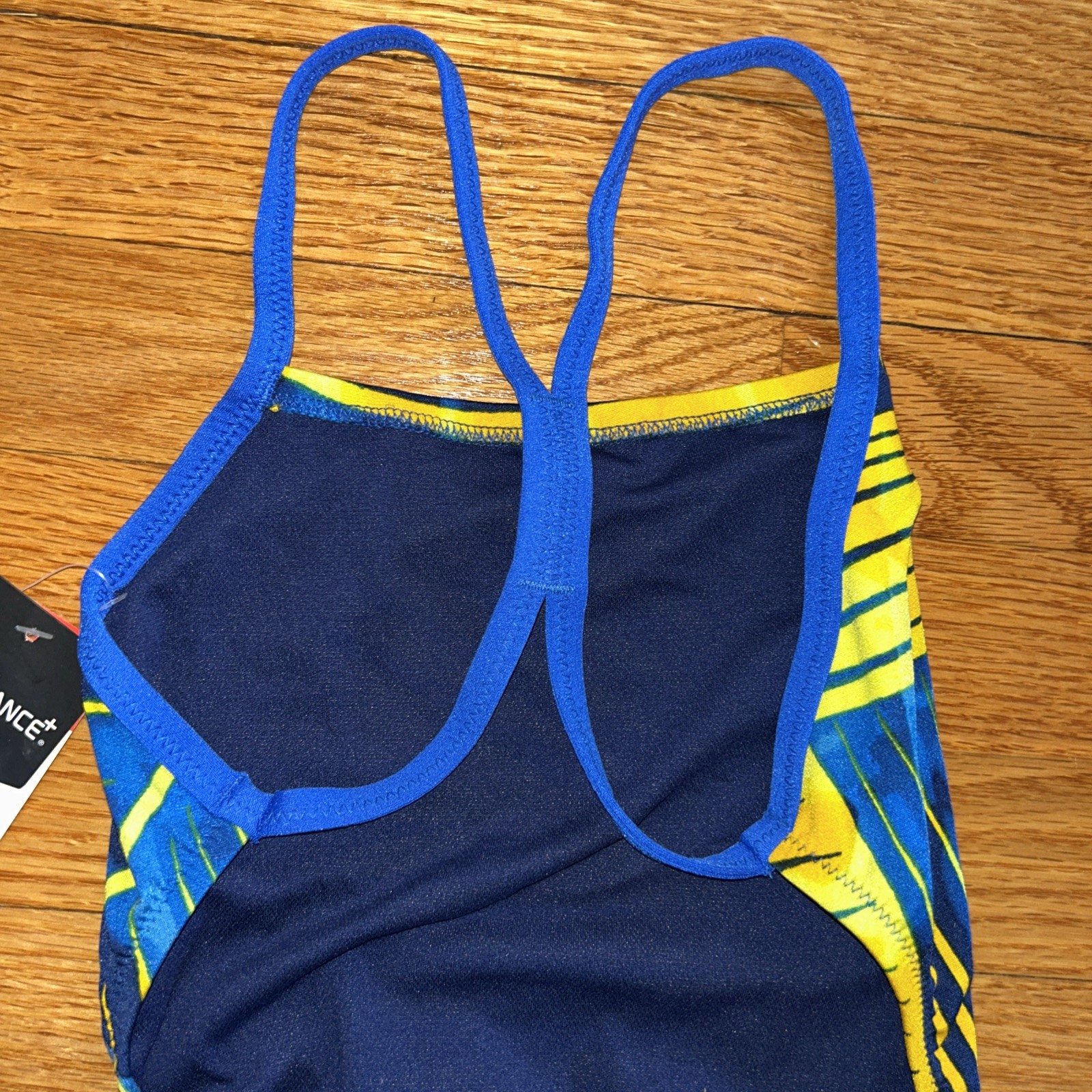 Speedo Endurance Flyback One Piece Swimsuit Womens Size 26 Blue Yellow NWT $89.5