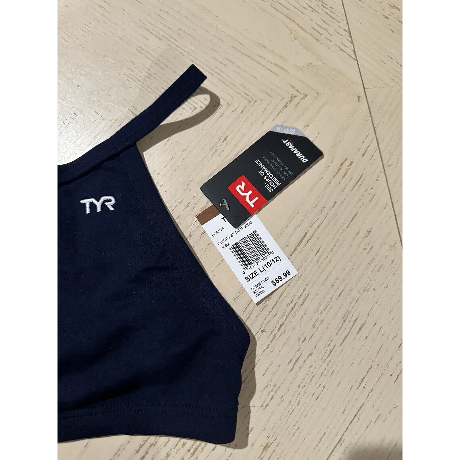 TYR girls navy Durafast D-Fit WOB Size L(10/12)