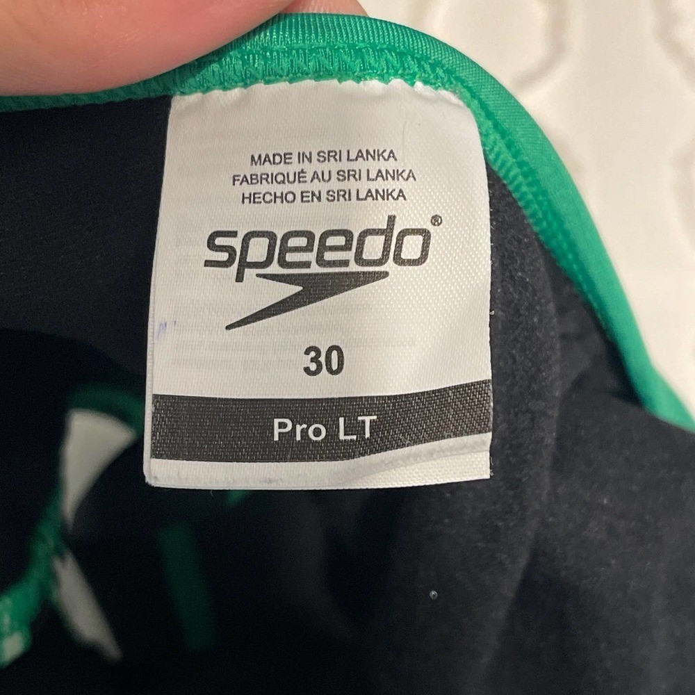 Speedo Green & Black Pro LT Competition One-Piece Swim Suit Pre-owned Size 30