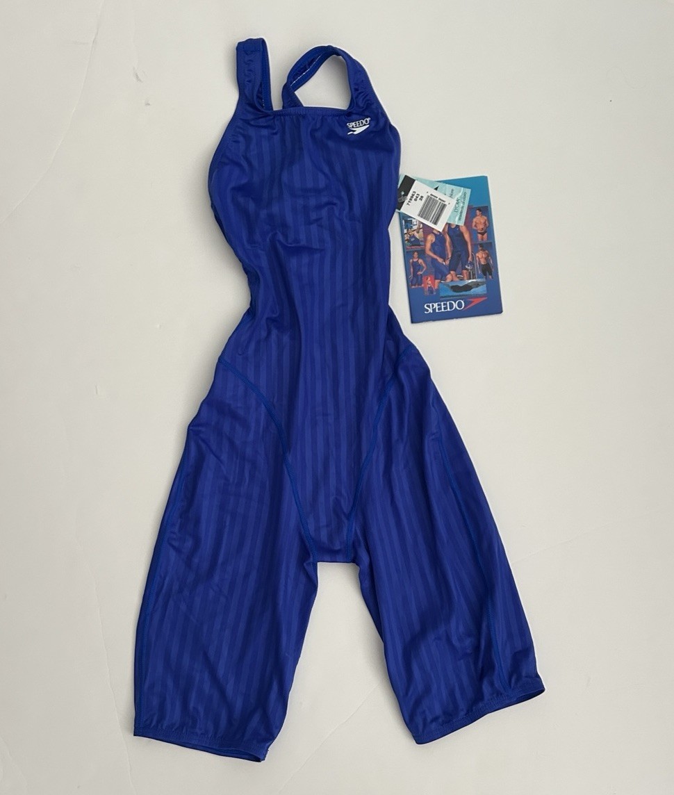 Speedo Aquablade Kneeskin GR D 30 USA 28 Vintage Blue Competitive Swimming