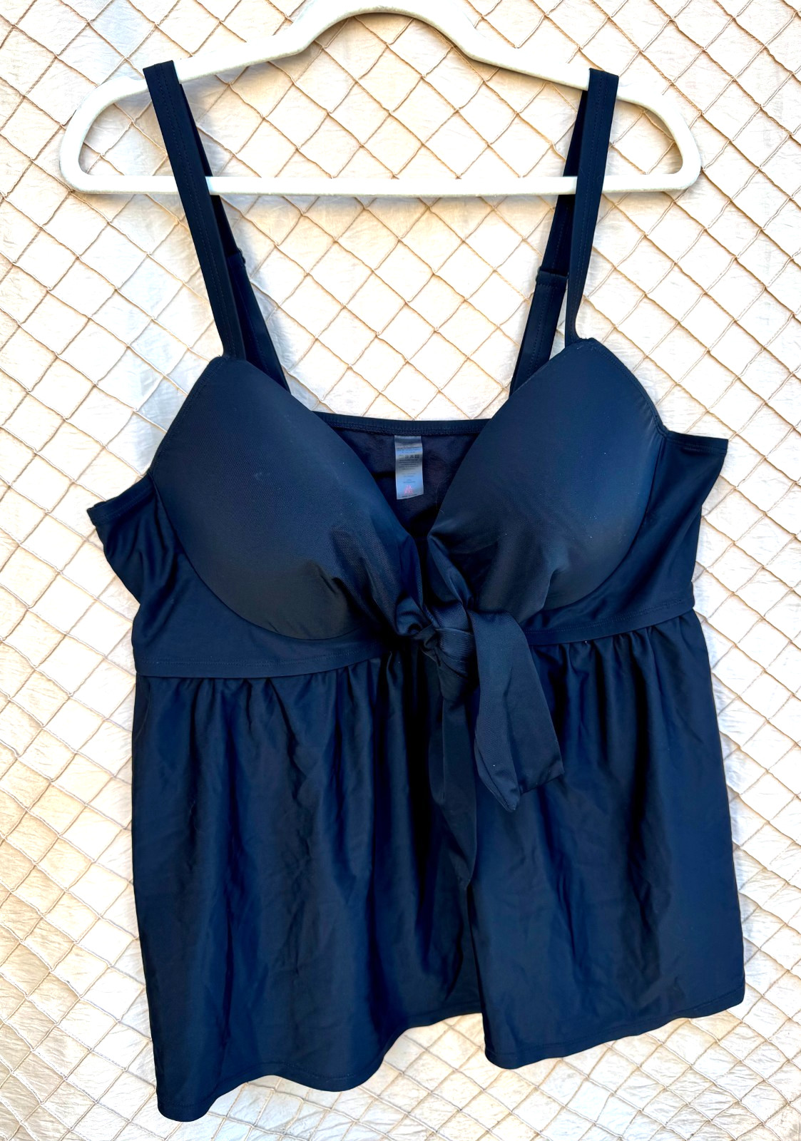 Black Adjustable Strap Tankini Swim Top Women’s Size 2XL