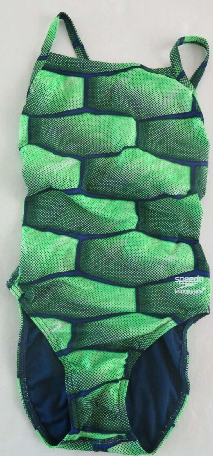 Speedo 7719002 421 Women’s Size 28 Blue/Green Shell Shock Flyback 1-Pc Swimwear