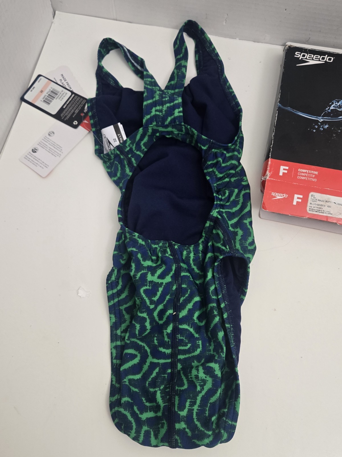 Women’s Speedo Competitive F Maze Super Pro 420 Blue/Green Sz 22