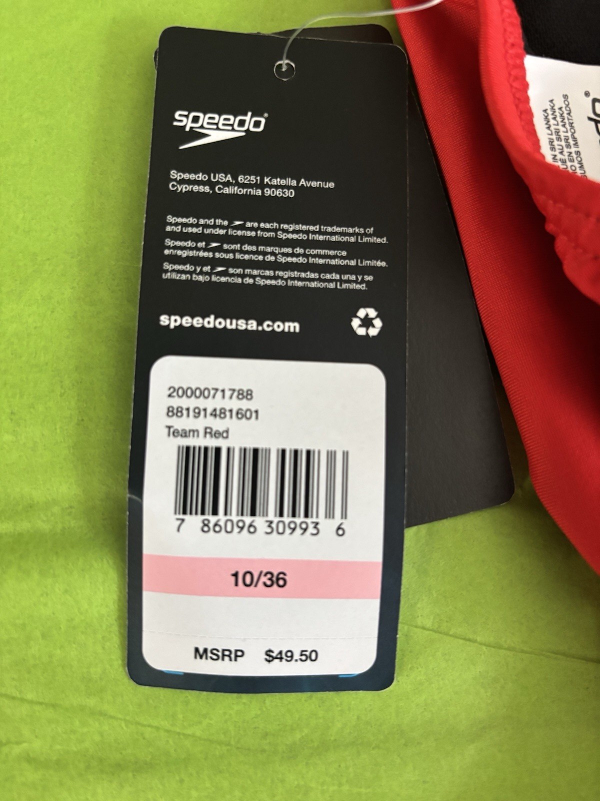 Speedo Pro LT Swimsuit Team Red One Piece Training Swimwear Size 10/36 NWT