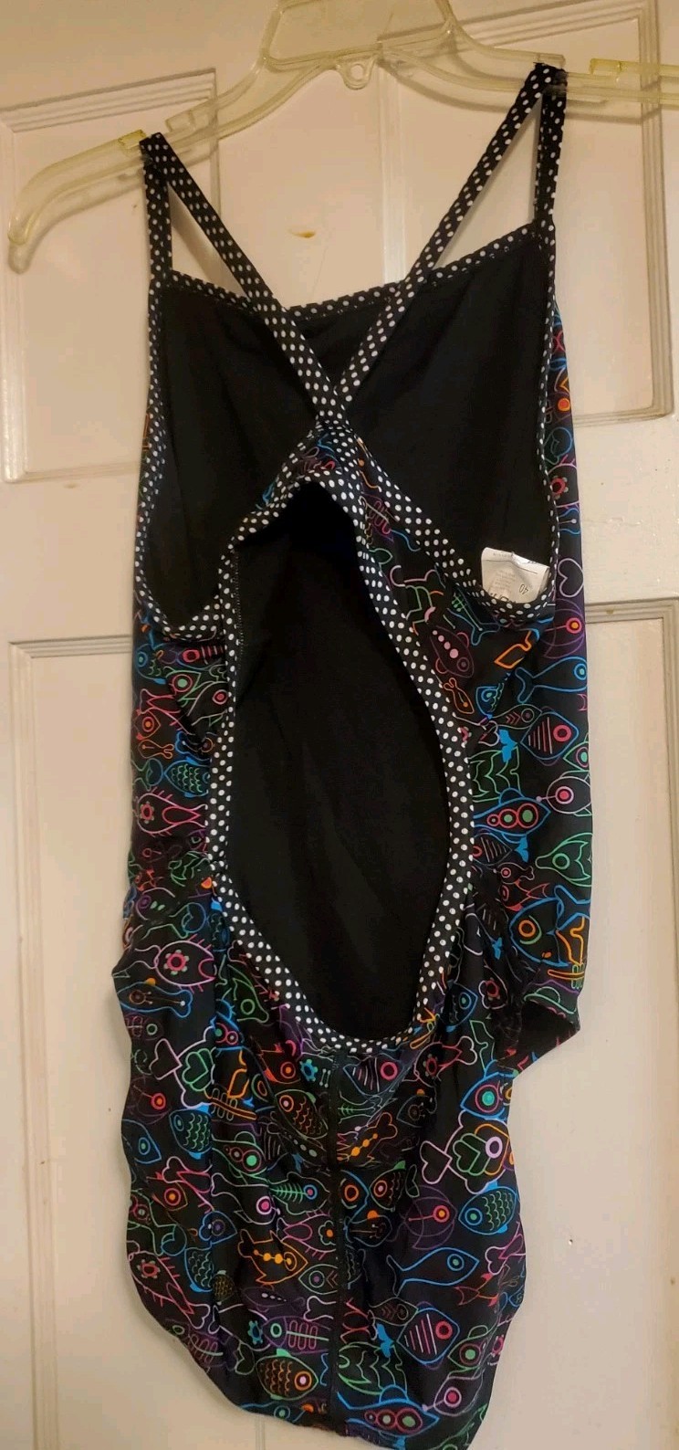 Sporti Fish Print Keyhole Racer Back Swimteam 1 Pc Swimsuit Size 40 (14) Women’s