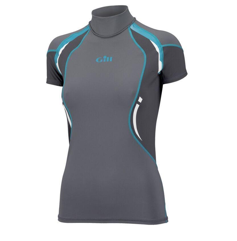 Gill Women’s Short Sleeve UV Rash Guard Vest Swimwear Ash Gray