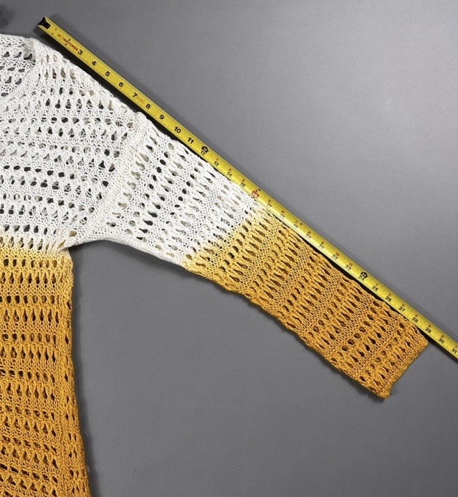 Lightweight Open-Knit Cover Up White & Yellow M/L NWT From Local Boutique New