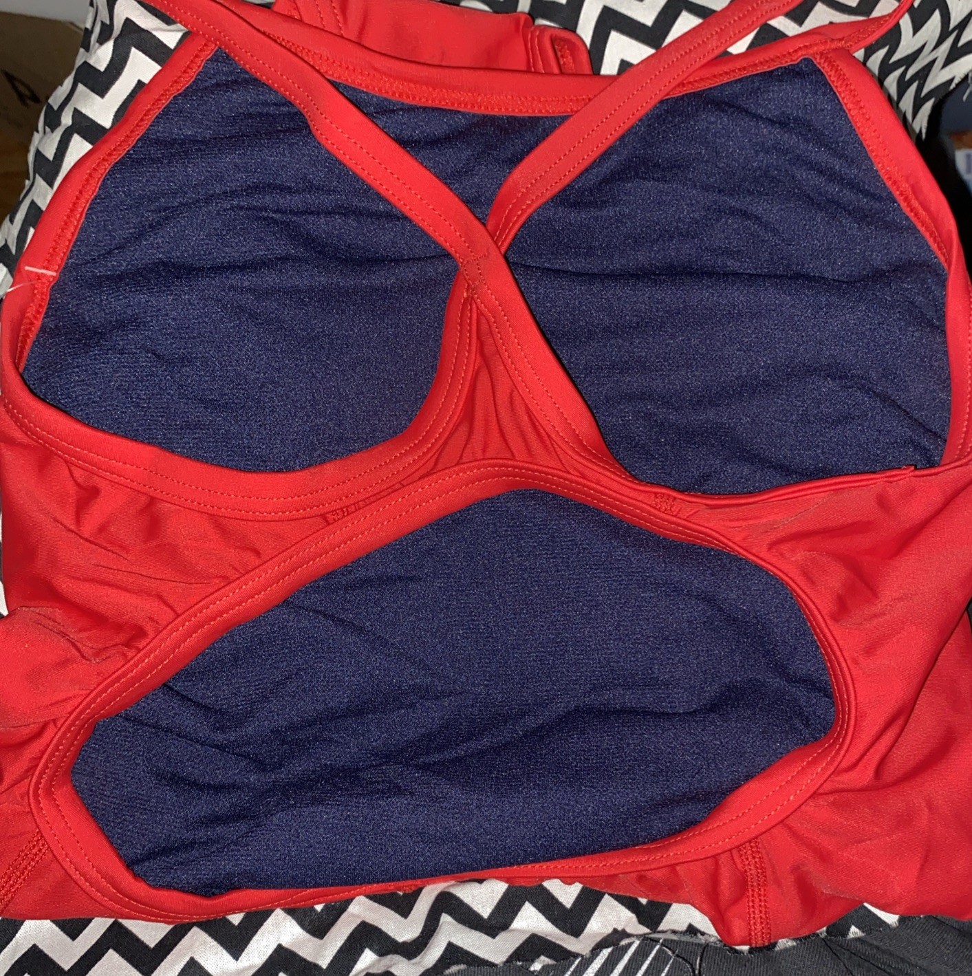 TYR Guard Splice D-BCK-A Women 1 Piece Swimsuit Red/white Size: 34 New