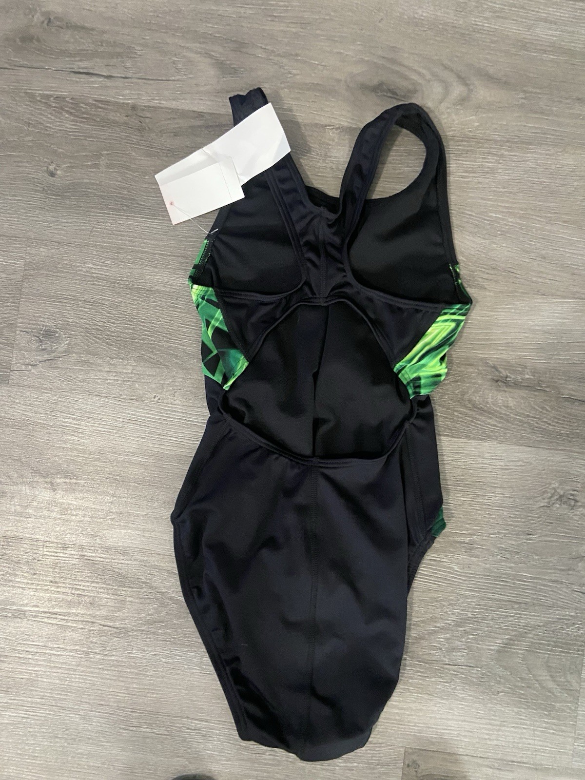 The Finals Women’s One Piece Competition Swimsuit Endurotech Black Green Size 34