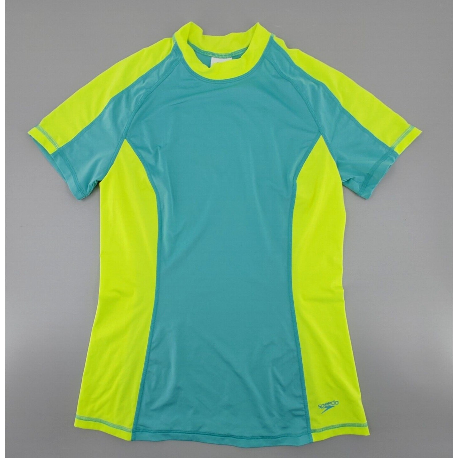 Speedo Rashguard Womens Medium Green Swim Top UV Protection Outdoor Beach