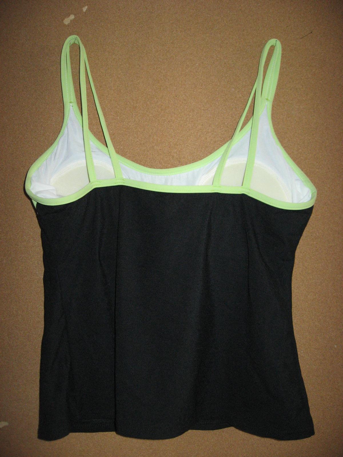 Miracle Suit 16 Bathing tank top ONLY * soft padded cup bra tankini Green Black