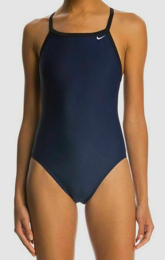 Nike Women’s Blue Poly Core Solid Classic Lingerie Tank Swimsuit Size 28/12
