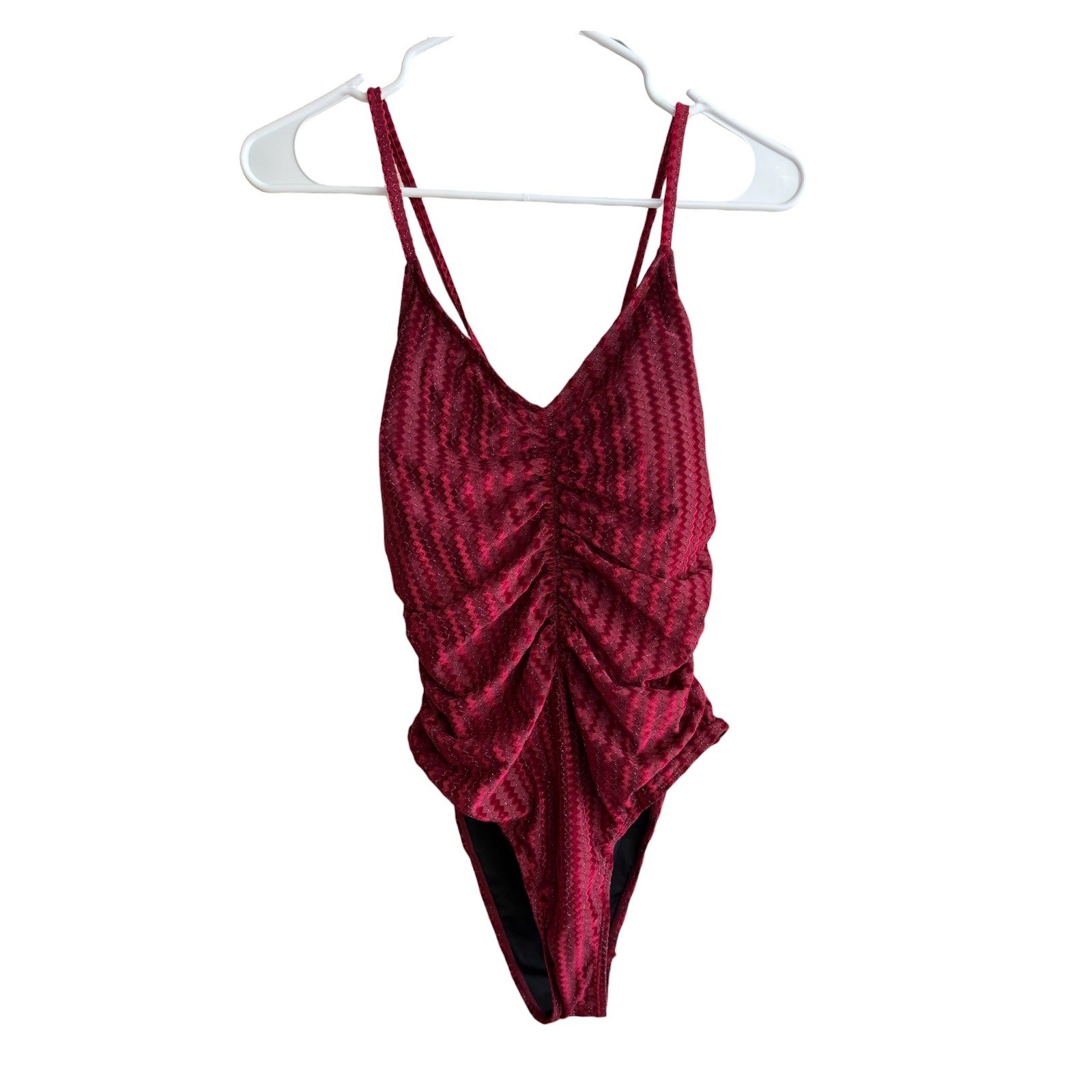 CUPSHE Women’s Red Burnout Crossback Standard Coverage One-Piece – LG – NWT