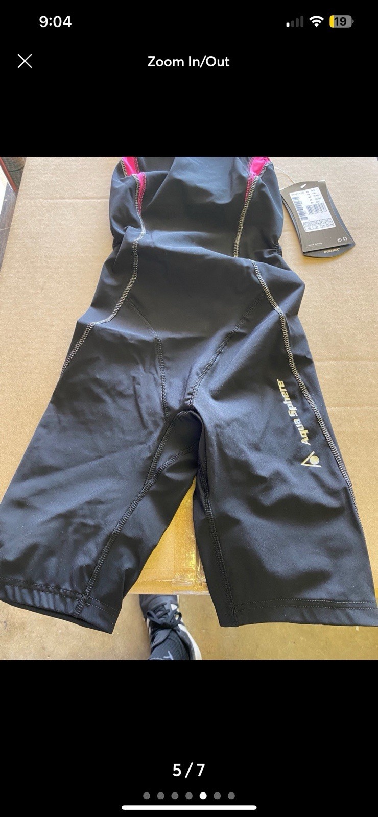 Aqua Sphere Womens Energize Black/Pink Training Suit LA Size 30 New