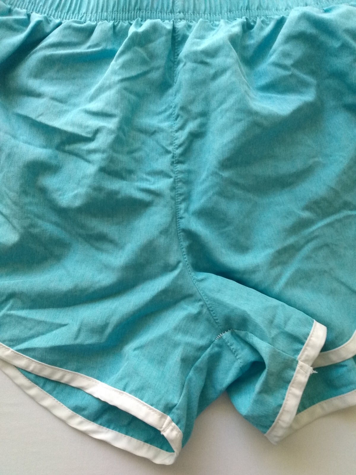 Raya Sun Shorts Women’s Large Track Run Swim Lined Side Stripe Aqua Black