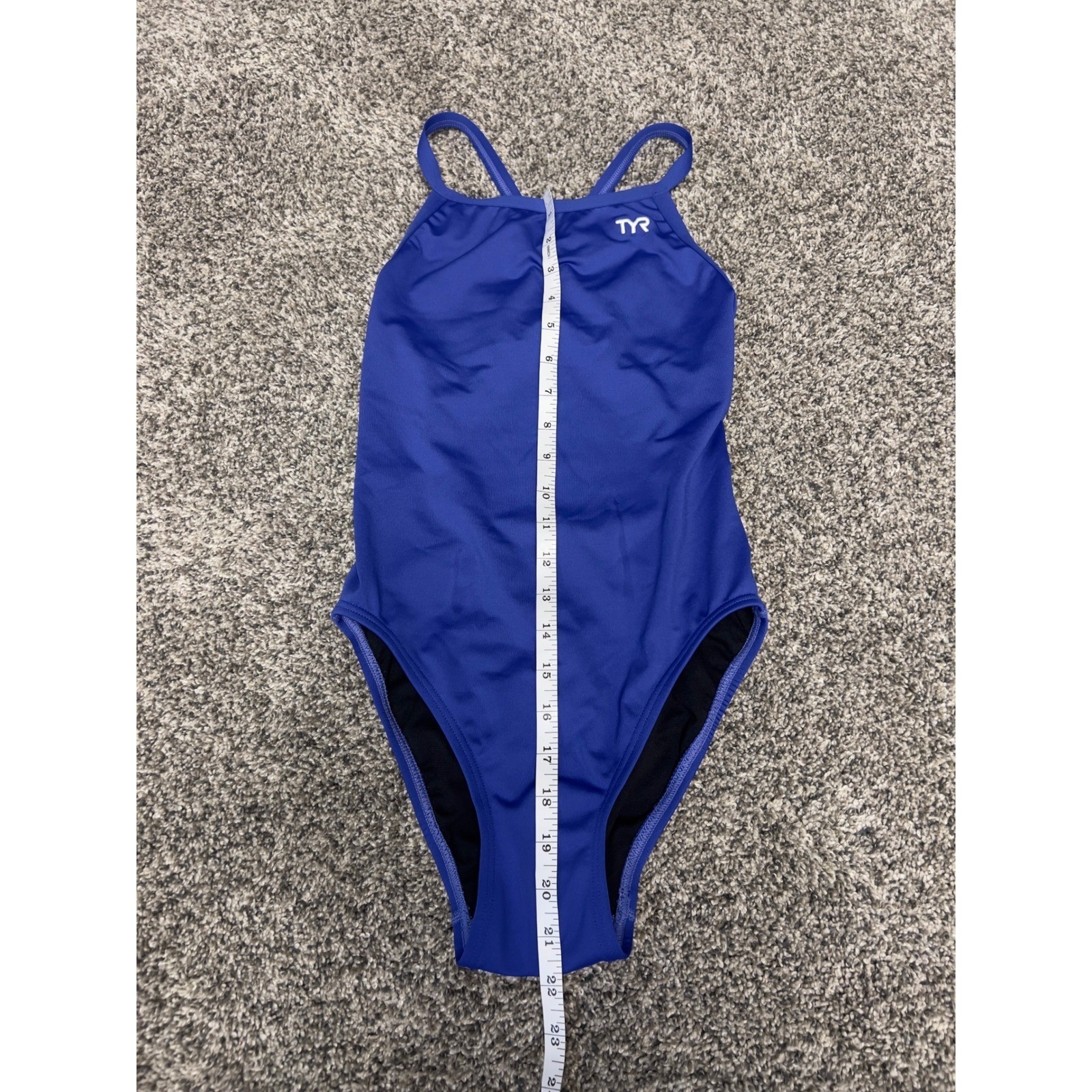 TYR Womens Royal Blue Crossback Performance One Piece Swimsuit Size 30