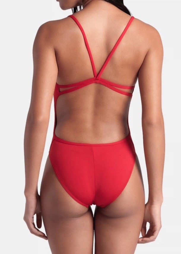 ARENA Women’s Performance Lace Back One-Piece Solid Swimsuit Red 22