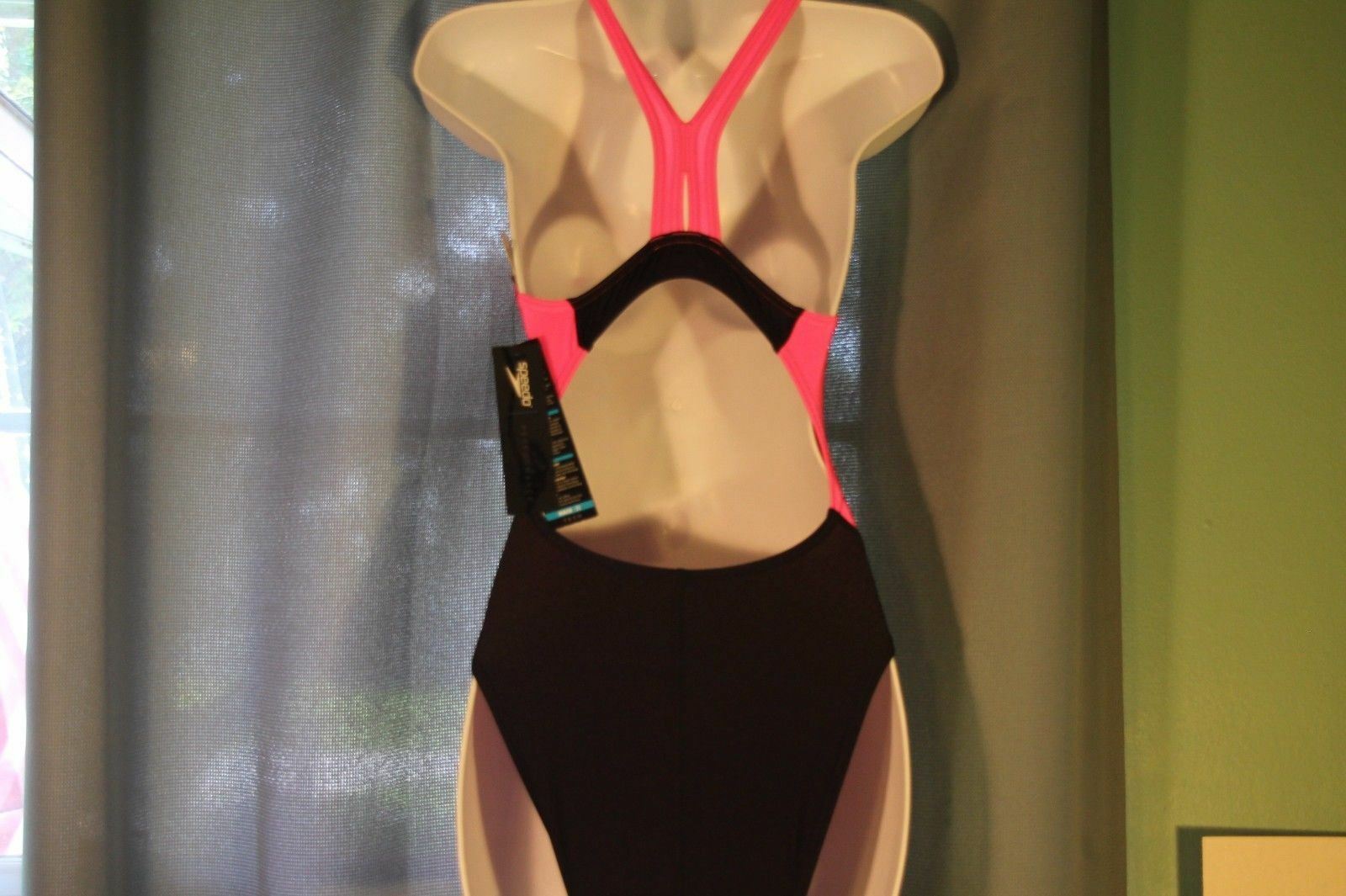 NWT Swimsuit Speedo Boom Splice Super Pro Back – PowerFLEX Black Pink Sz 28 1-pc