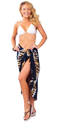 Womens Tie Dye Swimsuit Cover-Up Sarong in Your Choice of Color Jungle Brown