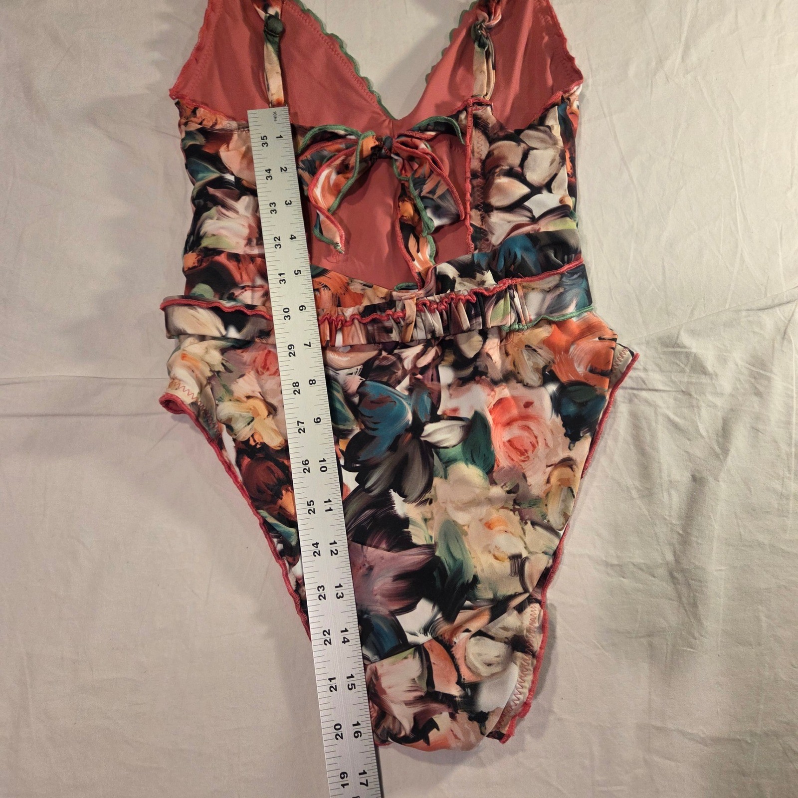 Becca Women’s One Piece Swimsuit Impressionist Floral Print, Size S, Multi