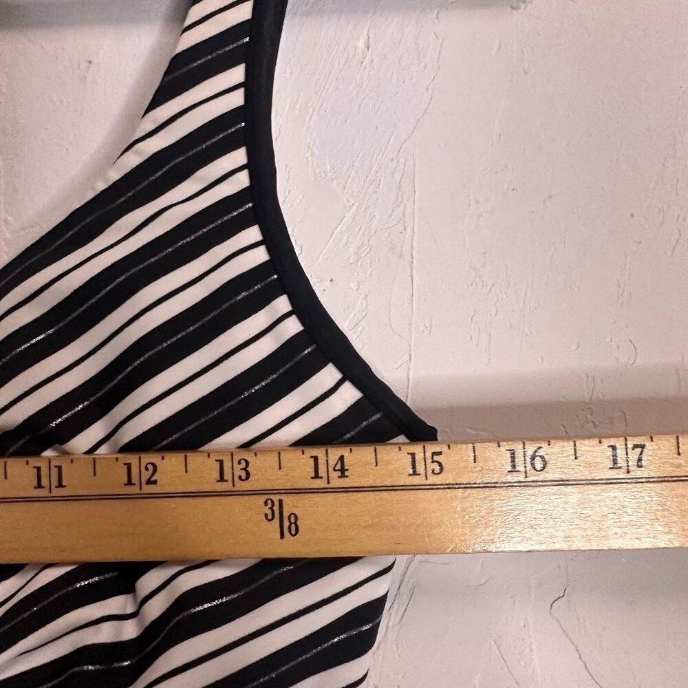 Miraclesuit Black White Striped Escape Swimsuit Underwire Slimming One Piece 14