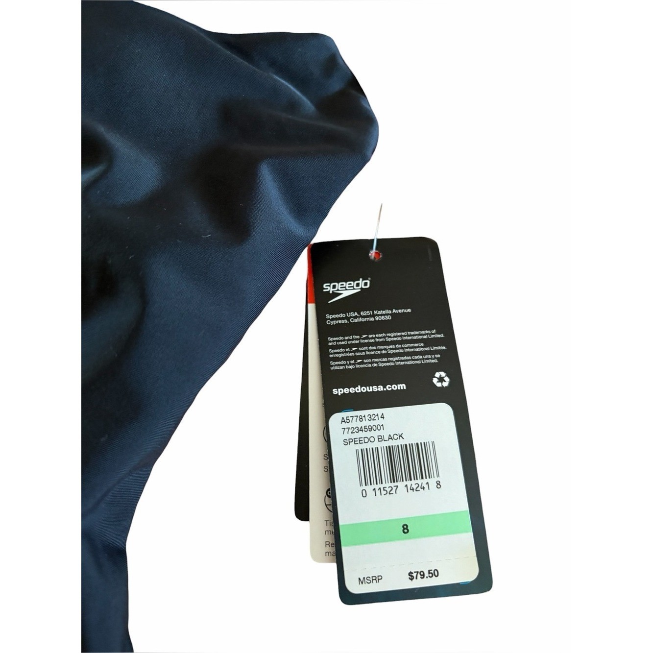 Speedo One Piece Swimsuit Athletic Women’s Colorblock Tie Back Black New