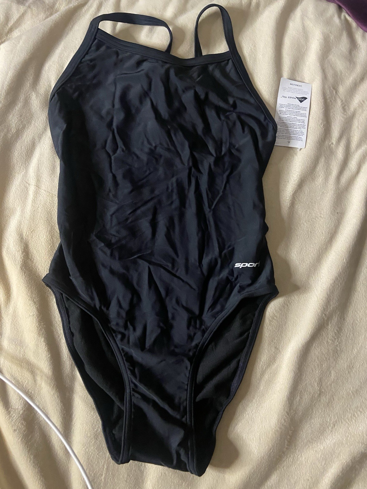 Sporti Thin Strap One Piece Swimsuit Black Size 30 Competitive Swimwear
