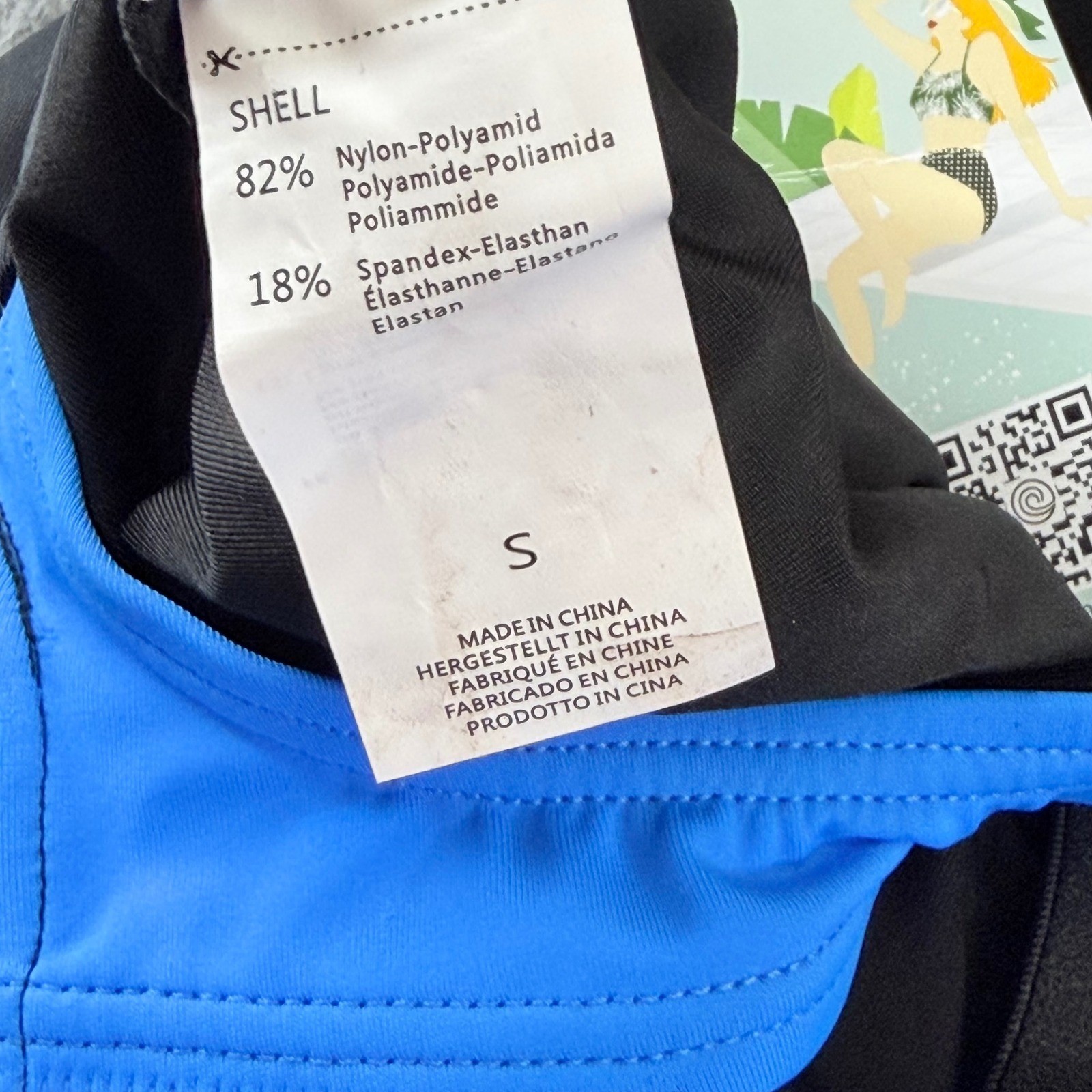 Charmo Womens Racerback One Piece Swimsuit Black Blue Athletic Training Size S