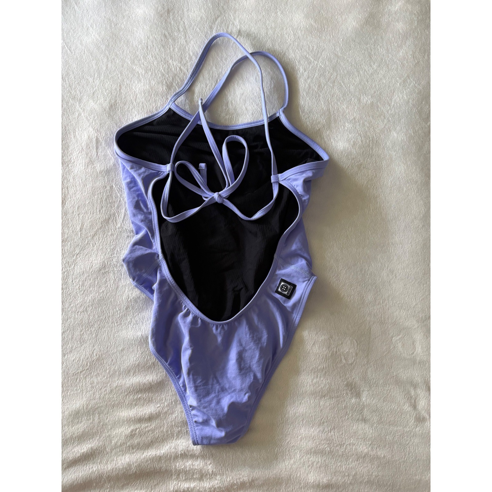 Jolyn Dayno 3 Lavender Purple One Piece Training Swimsuit Size 32 Tie Back UPF