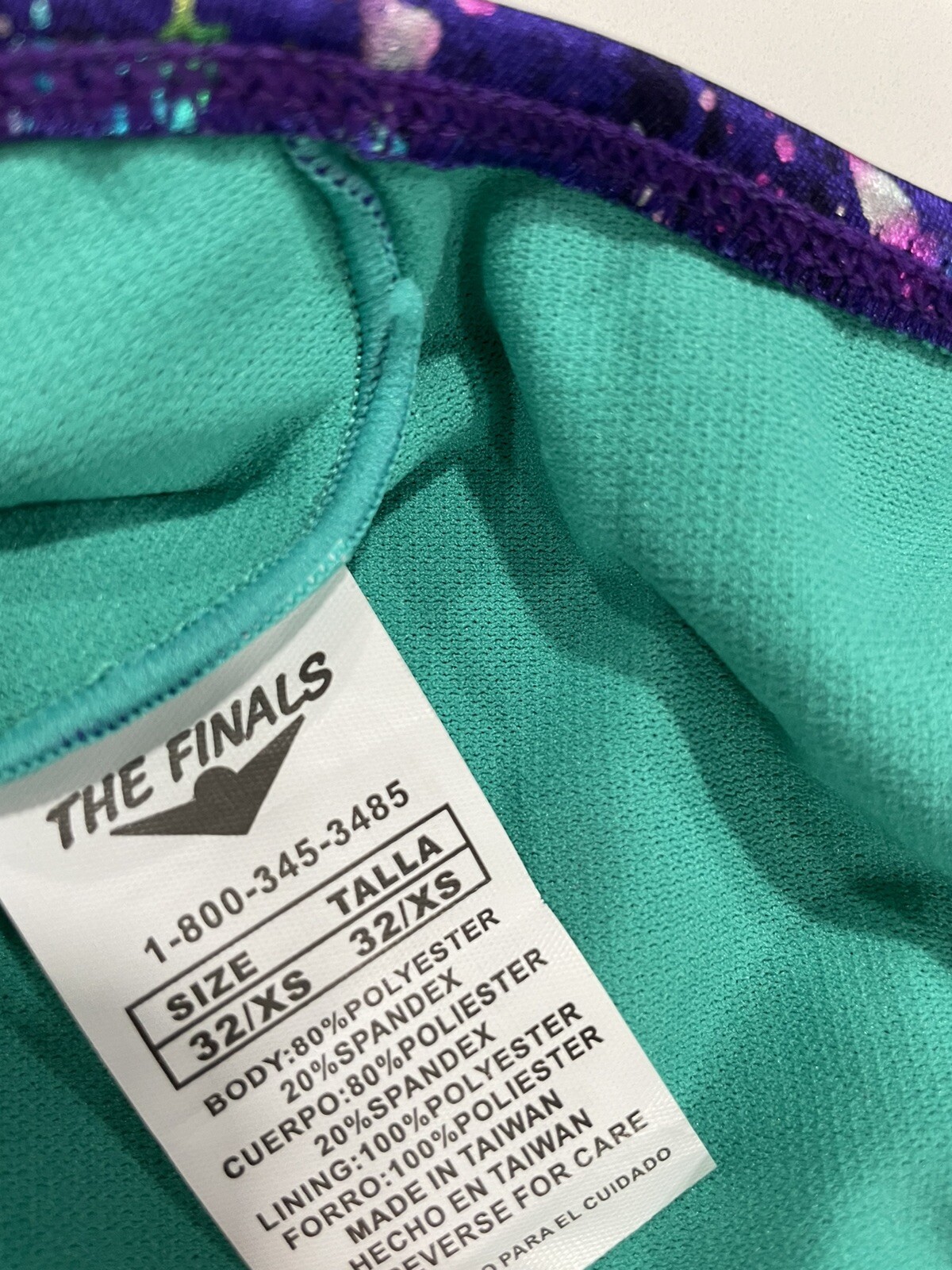 The Finals Competitive Swim Suit Splatter Paint 1-Piece 32 XS