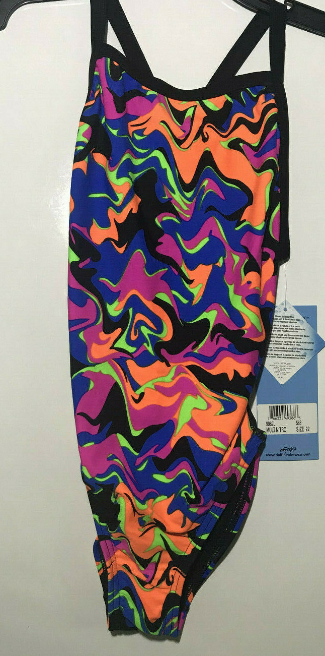 Size 22 NEW Girls Dolfin WINNERS V2 Chlorine Resistant Swimsuit NEW w/tags $46