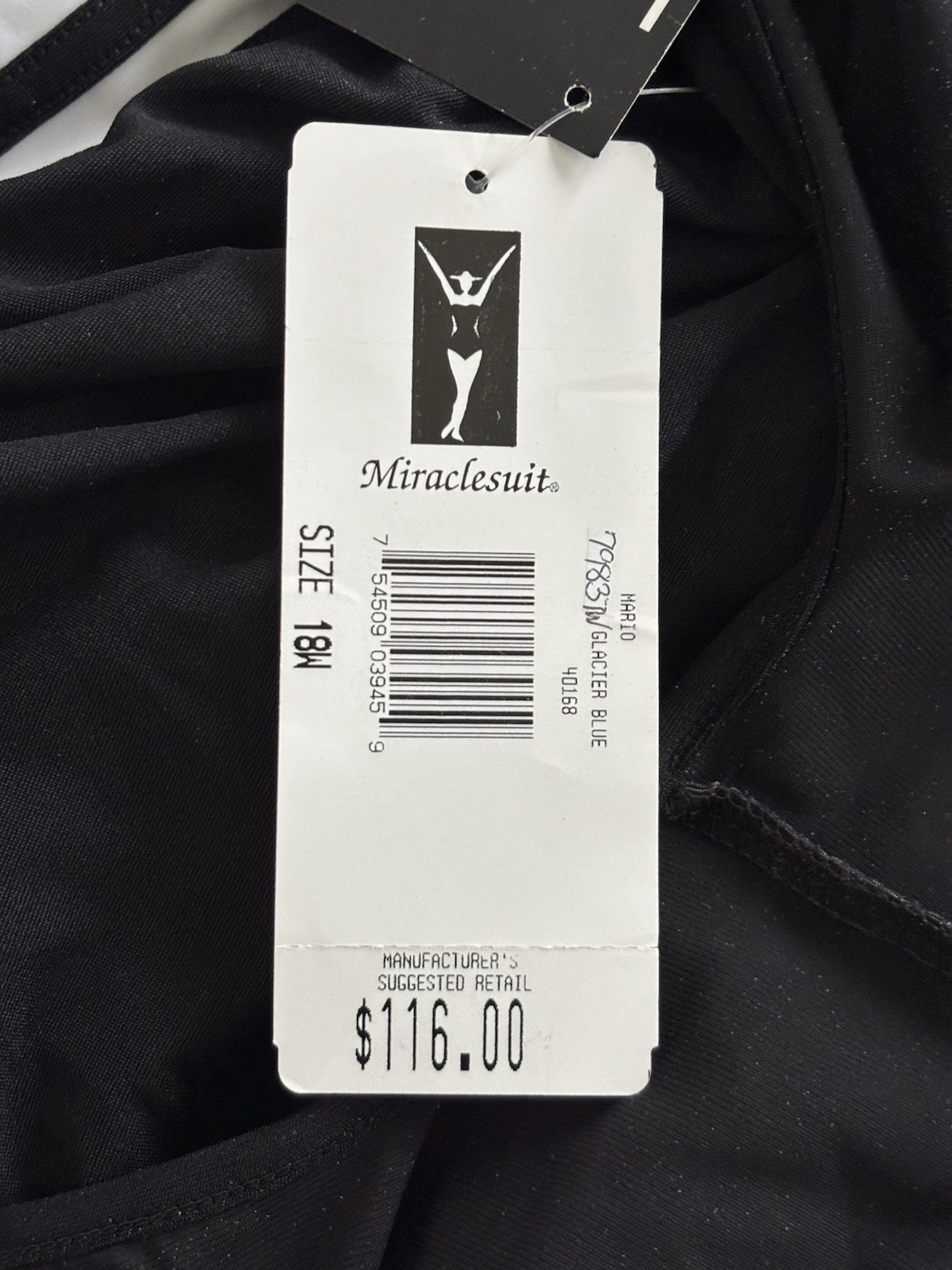 NEW!Women’s 18W MIRACLESUIT Bathing Suit by Swim Shaper Black/Aqua/White Has Tag