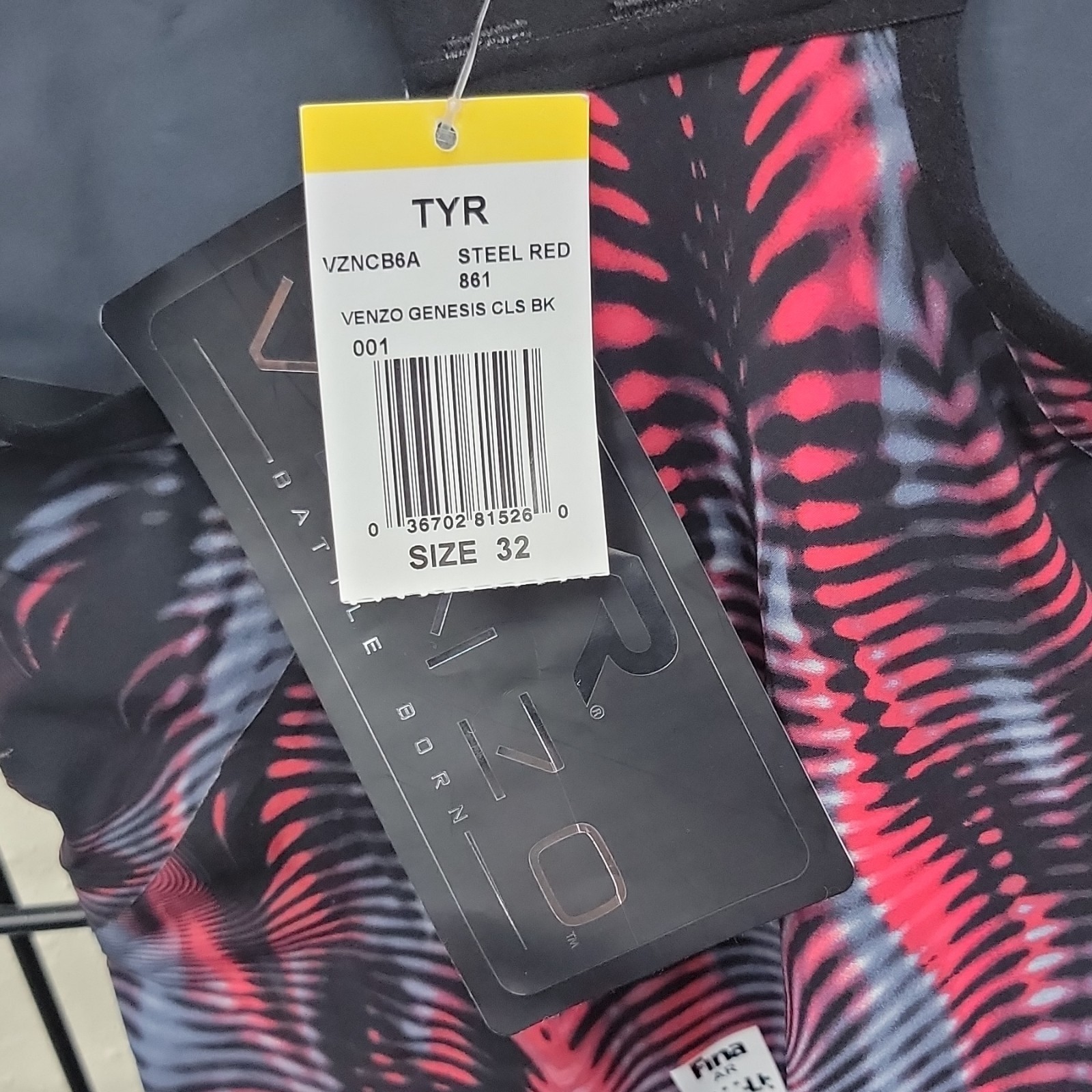 TYR Venzo Genesis Kneeskin Competitive Swimwear Steel Red Size 32