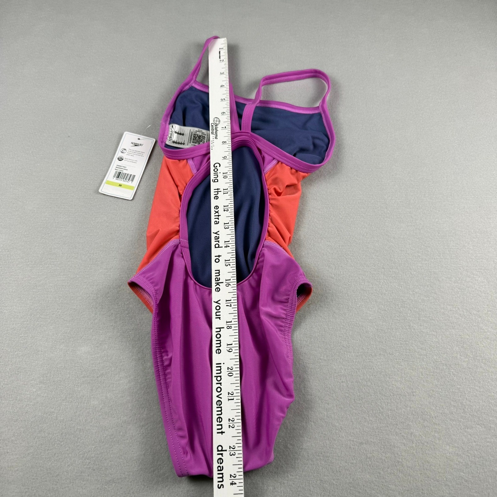 Speedo One Piece Swimsuit Womens 30 Training Suit Multicolor Colorblock Athletic