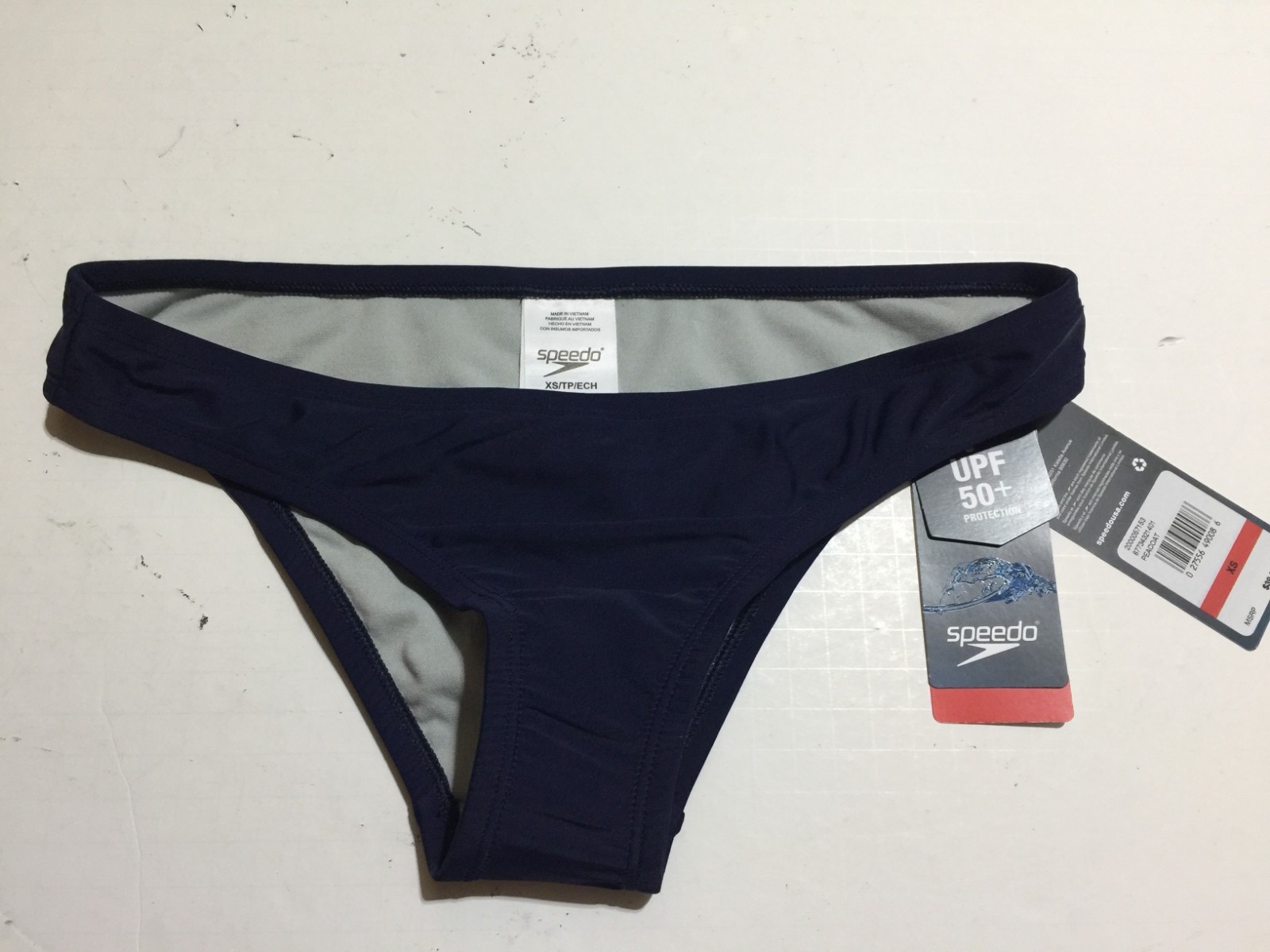 SPEEDO Hipster Peacoat Navy Bikini Swim Bottom UPF 50+ U.S Women X-Small $39.50