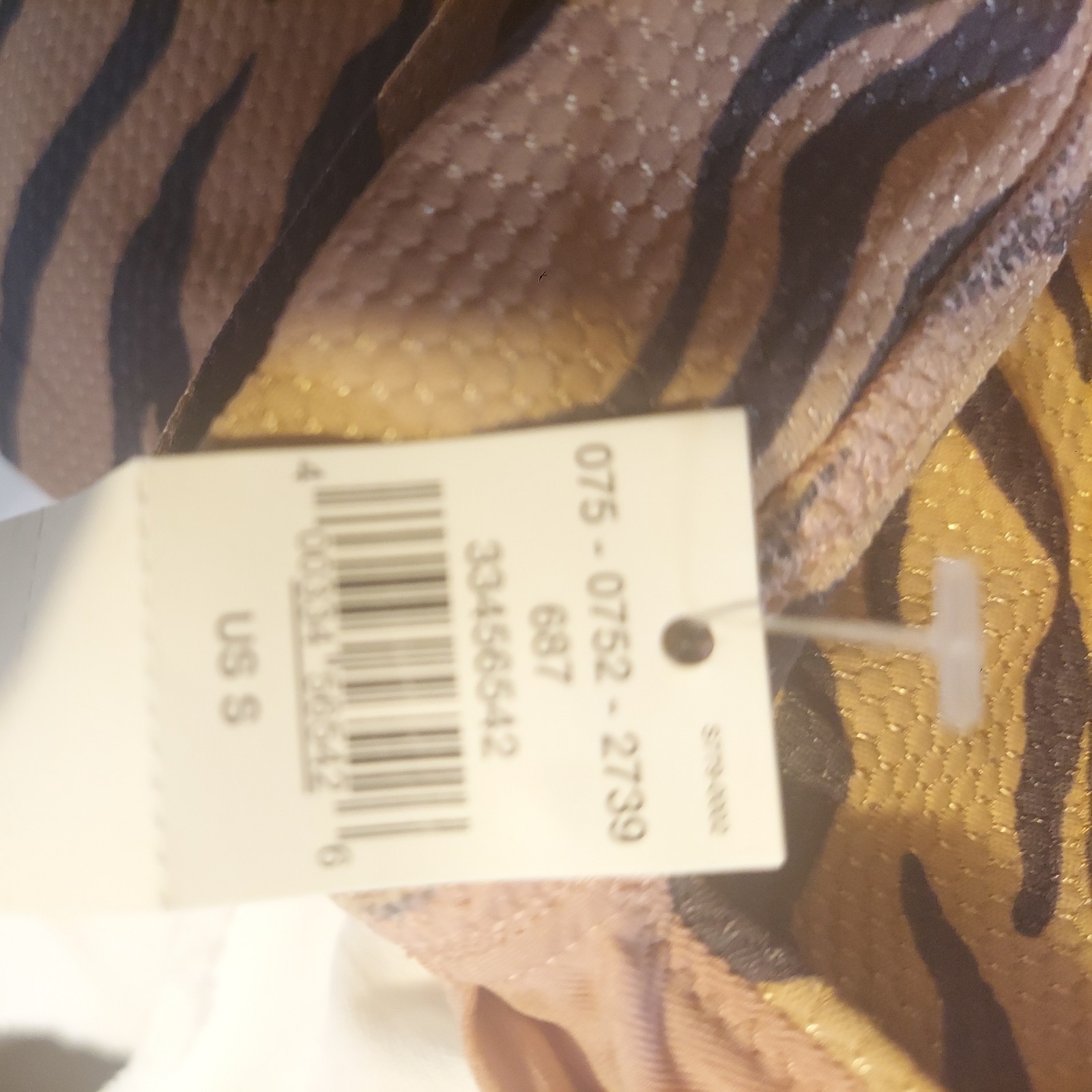 Aerie Tiger Striped Bikini Top Size Small S NWT Swim Beach Padded Adjustable