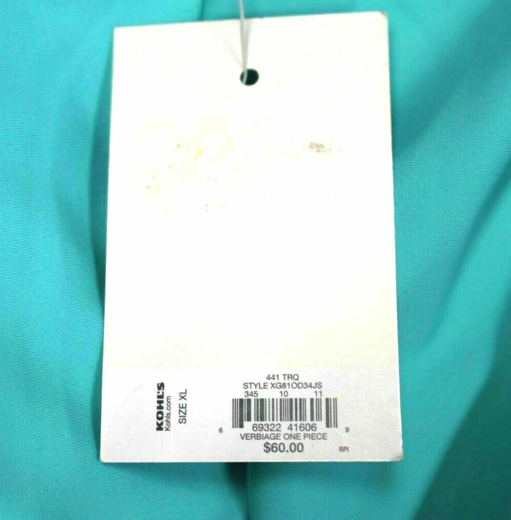 NWT SO XL Women One-Piece Swim Suit Bathing Suit Aqua Pink Size 16-18