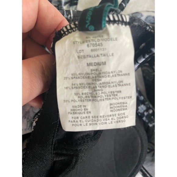 Aqua Green Womens Snakeskin Mesh High Neck One Piece Swimsuit Black White Medium
