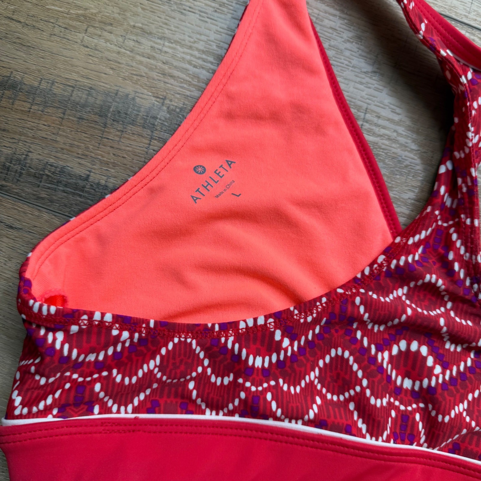 Athleta 3-piece Racer Back Top Bikini Bottom Boy Shorts Bottom Swim Suit Large