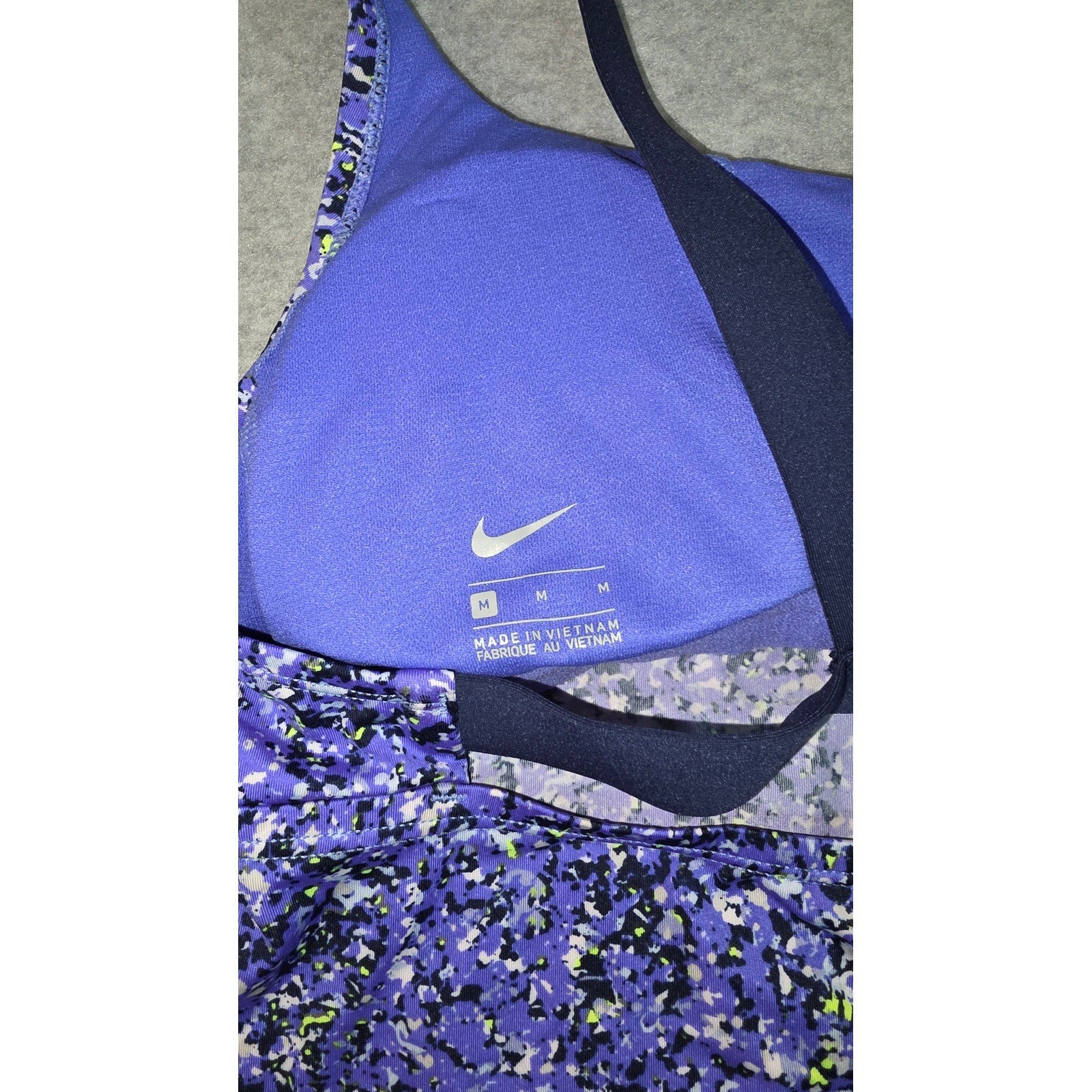 Nike Women’s Purple Floral Print Swim Tank Top with Crossback Straps Size M