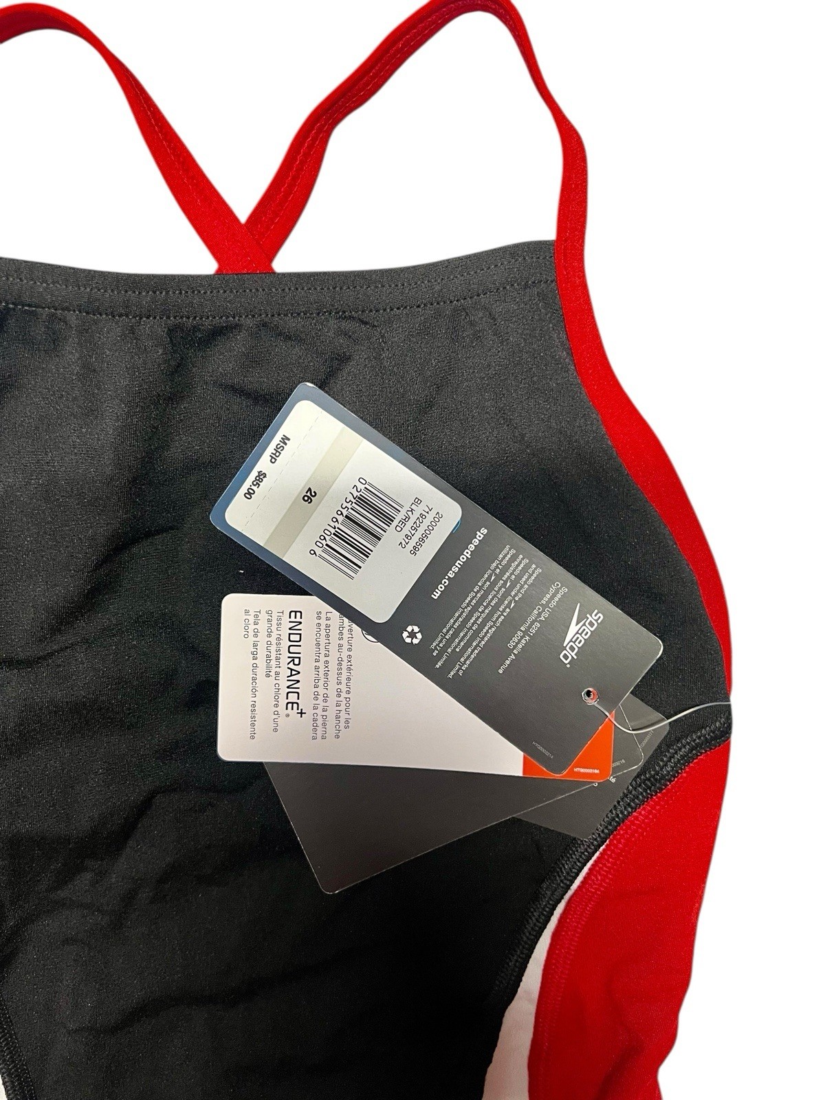 New With Tags Speedo Endurance+ Competition Racing Suit Womens 26 Crossback