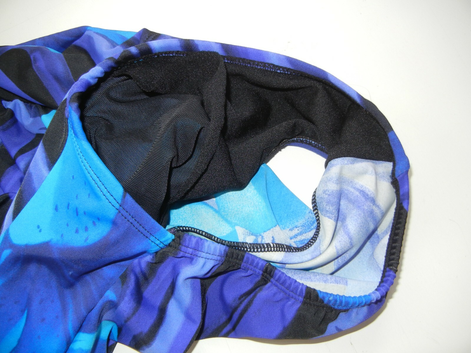 Vtg 80s 90s ROBBY LEN Bright Blue FLORAL SWIM SUIT Summer Pool Beach Women 22-W