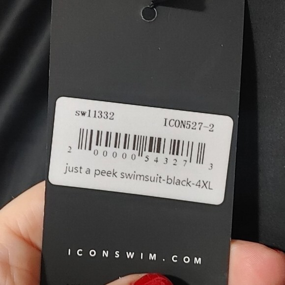 Black tie sides plus size swim suit fits as 2x-3x